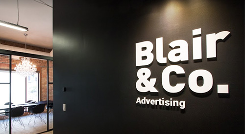 Blair & co. advertising sign